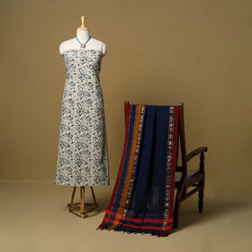 Pedana kalamkari cotton 2pc unstitched dress material