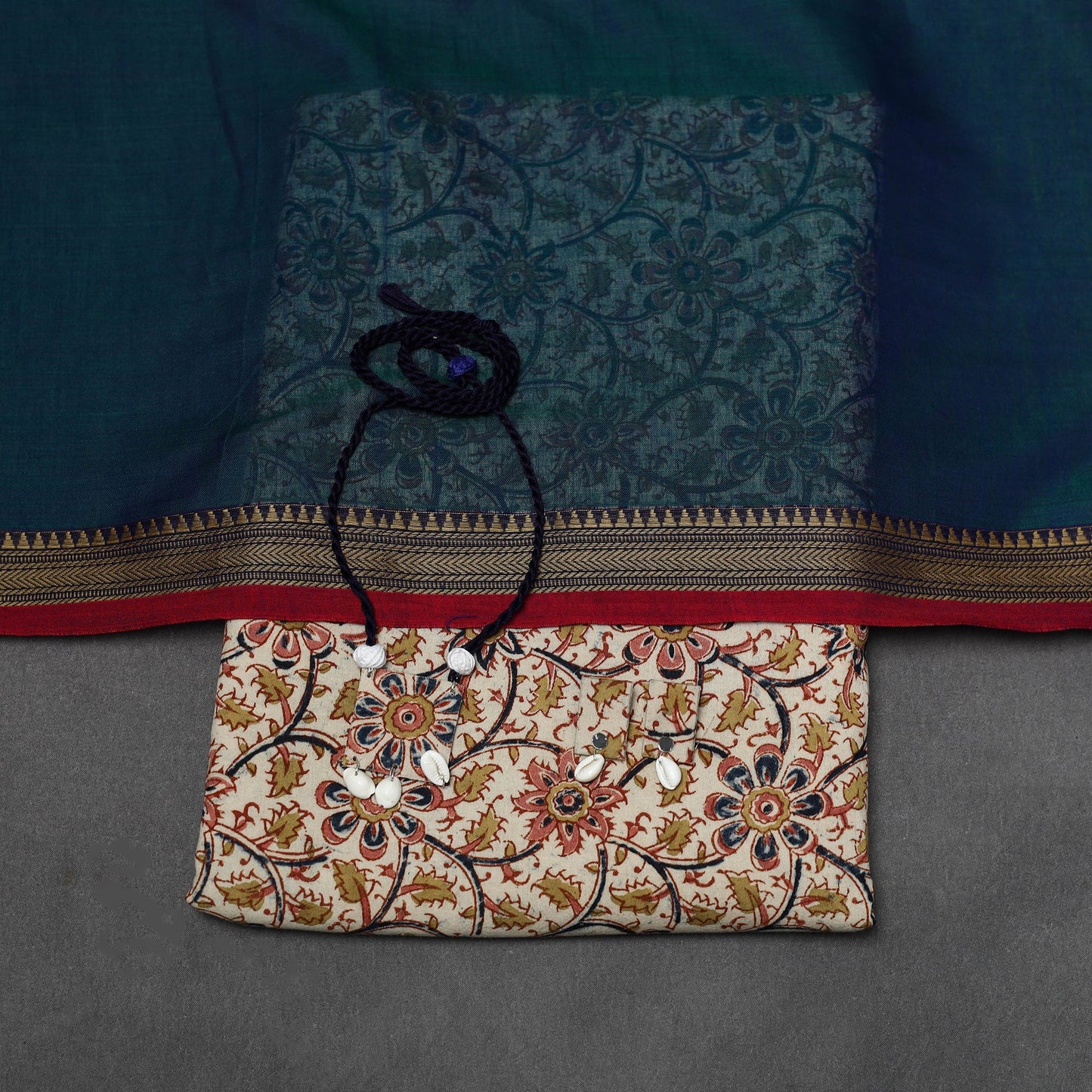 Pedana kalamkari cotton 2pc unstitched dress material