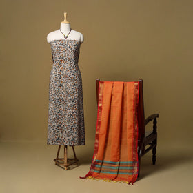 Pedana kalamkari cotton 2pc unstitched dress material