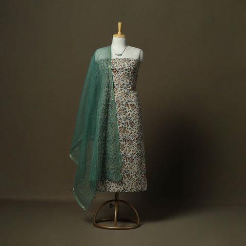 Pedana kalamkari hand block print natural dyed cotton 2pc