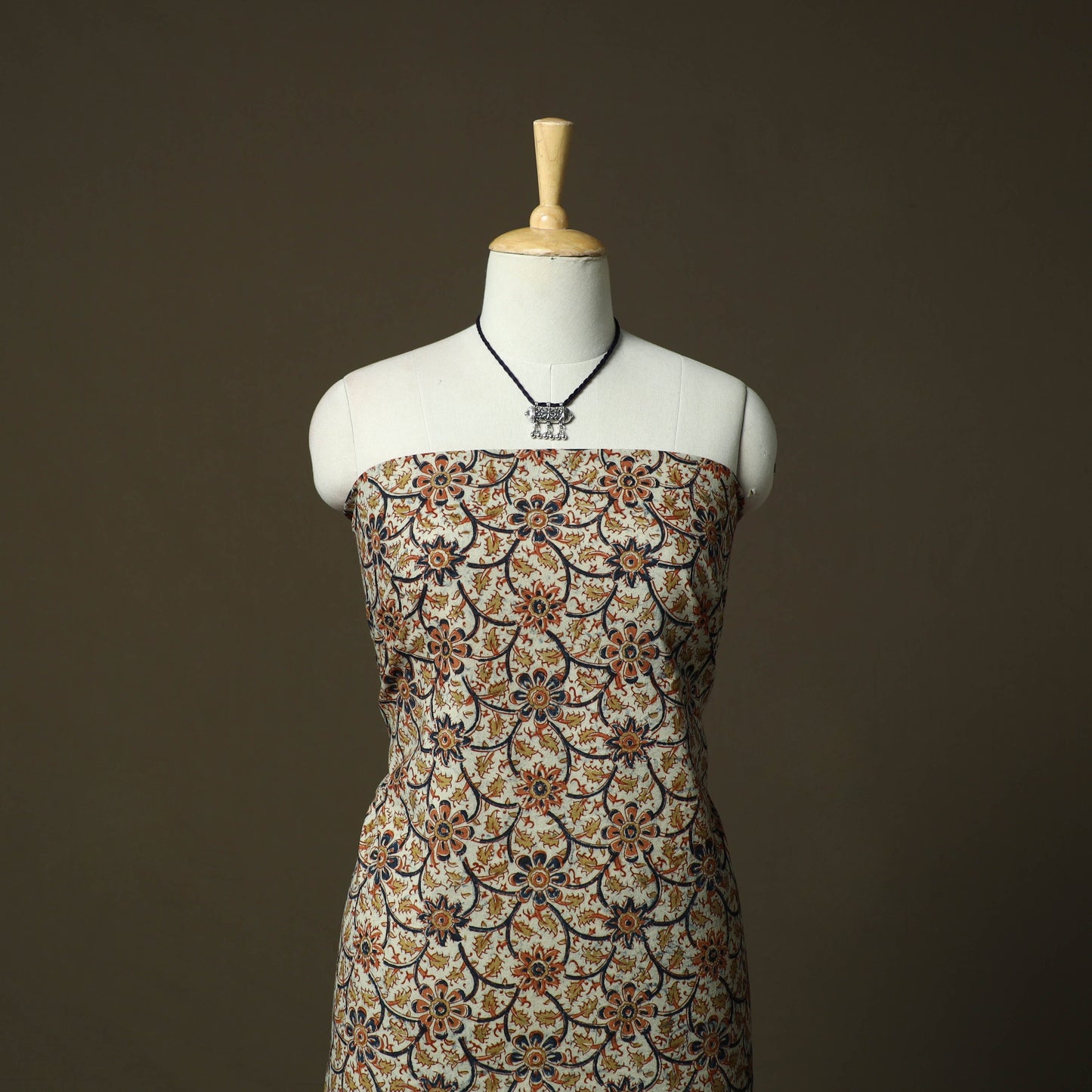 Pedana kalamkari hand block print natural dyed cotton 2pc