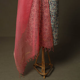 Pedana kalamkari hand block print natural dyed cotton 2pc