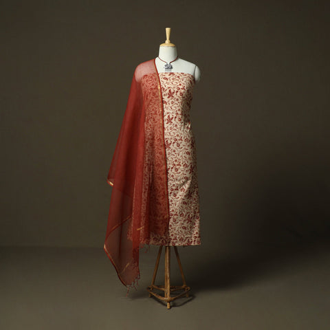 Pedana kalamkari hand block print natural dyed cotton 2pc