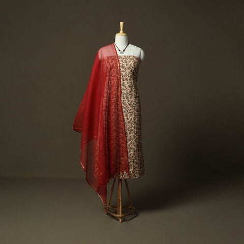 Pedana kalamkari hand block print natural dyed cotton 2pc