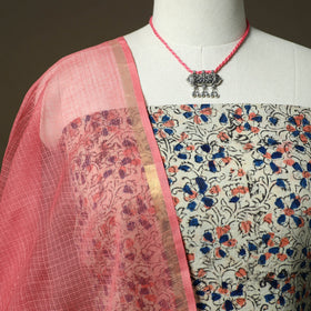 Pedana kalamkari hand block print natural dyed cotton 2pc