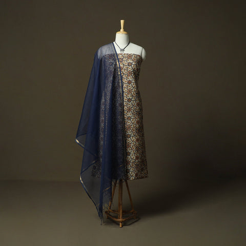 Pedana kalamkari hand block print natural dyed cotton 2pc