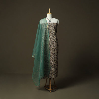 Pedana kalamkari hand block print natural dyed cotton 2pc