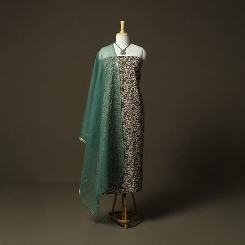 Pedana kalamkari hand block print natural dyed cotton 2pc