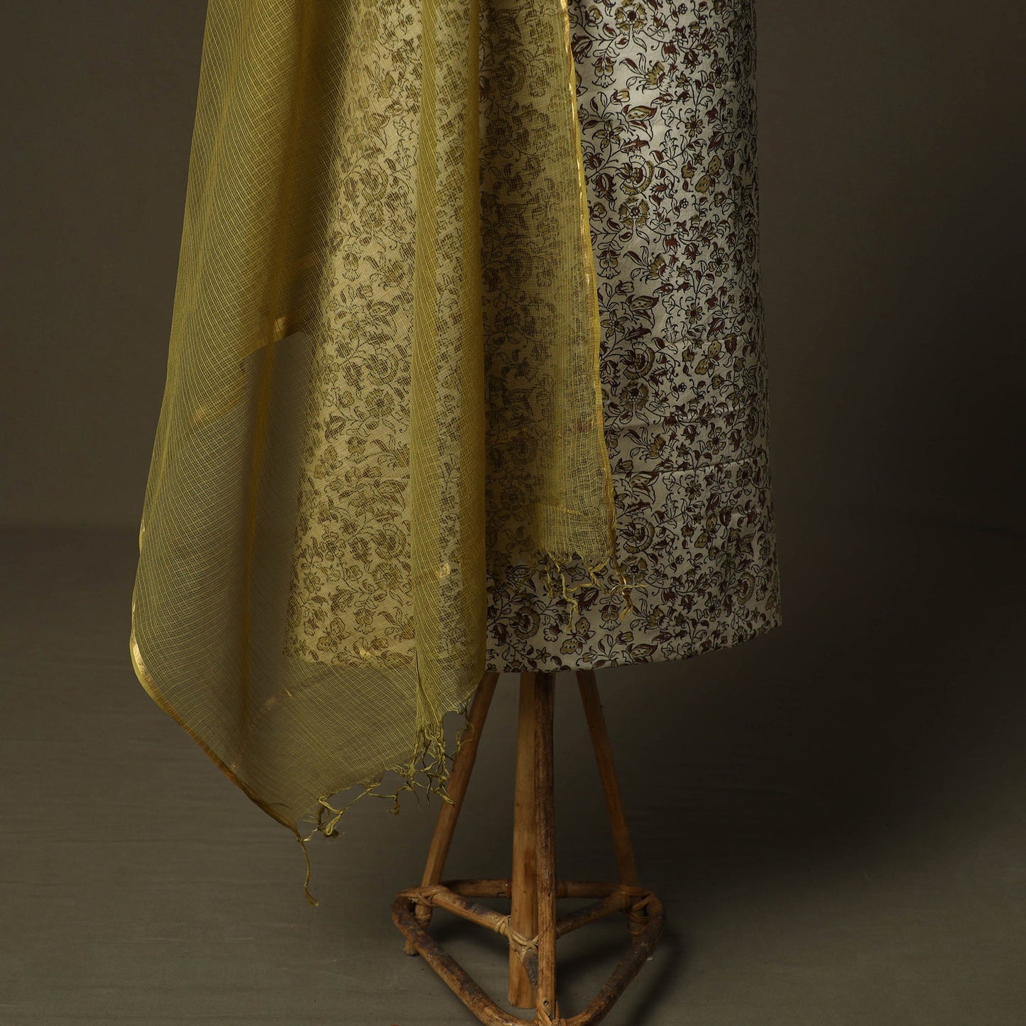 Pedana kalamkari hand block print natural dyed cotton 2pc