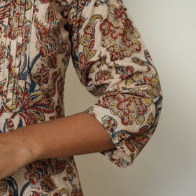 Buy Pedana Kalamkari Hand Block Printed Cotton Pintuck Kurta 59 Online at iTokri.com