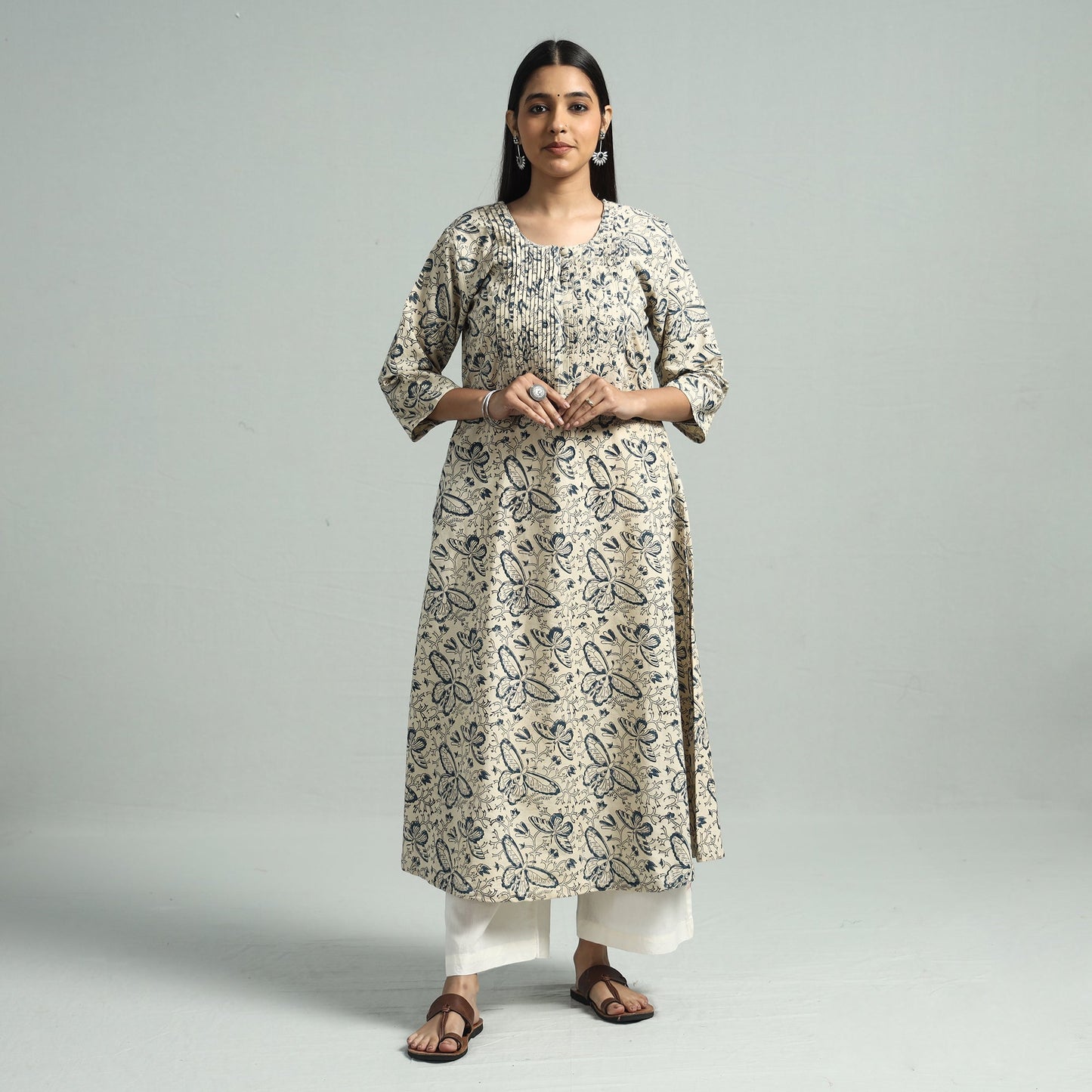 Pedana Kalamkari Hand Block Printed Kurta