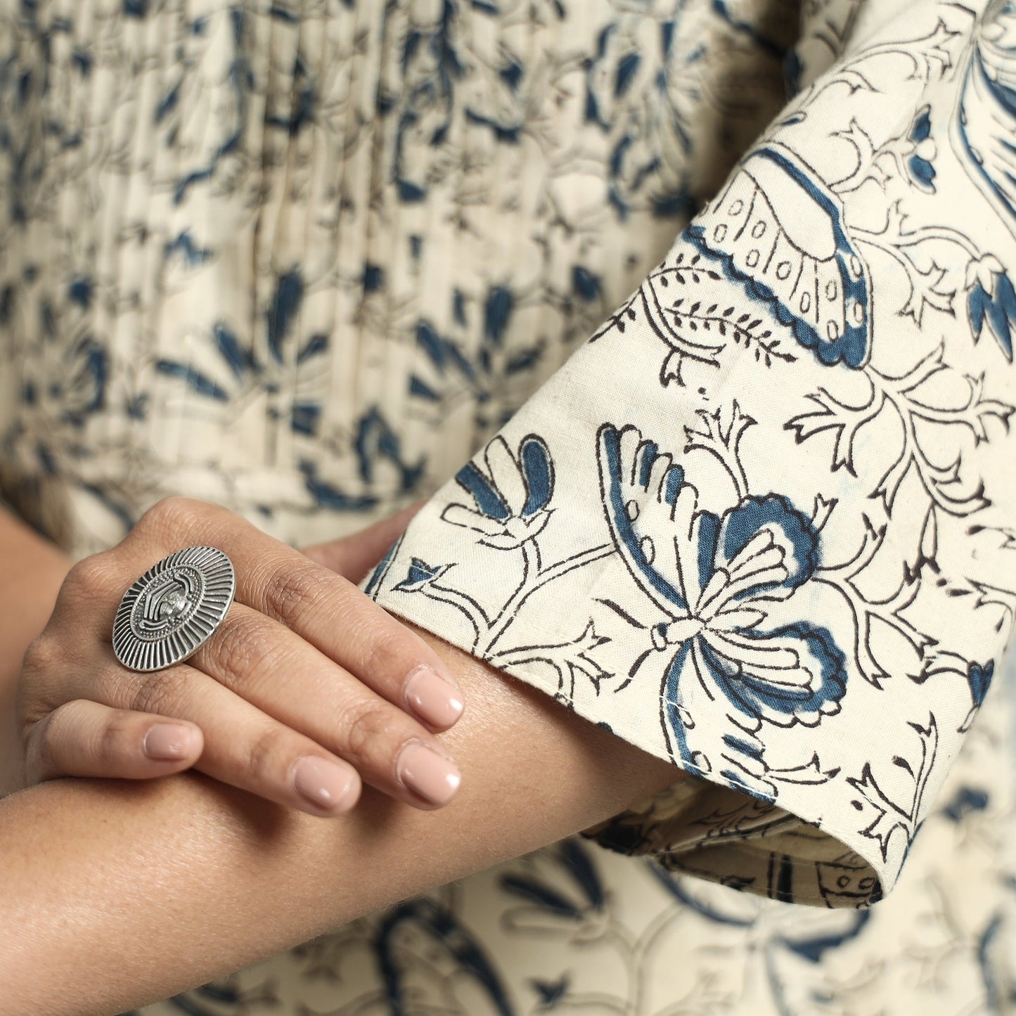 Pedana Kalamkari Hand Block Printed Kurta