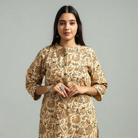 Buy Pedana Kalamkari Hand Block Printed Cotton Kurta 58 Online at iTokri.com