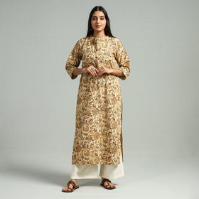 Buy Pedana Kalamkari Hand Block Printed Cotton Kurta 58 Online at iTokri.com