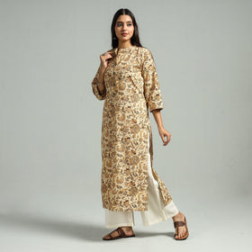 Buy Pedana Kalamkari Hand Block Printed Cotton Kurta 58 Online at iTokri.com