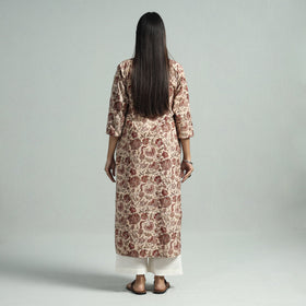 Buy Pedana Kalamkari Hand Block Printed Cotton Kurta Online at iTokri.com