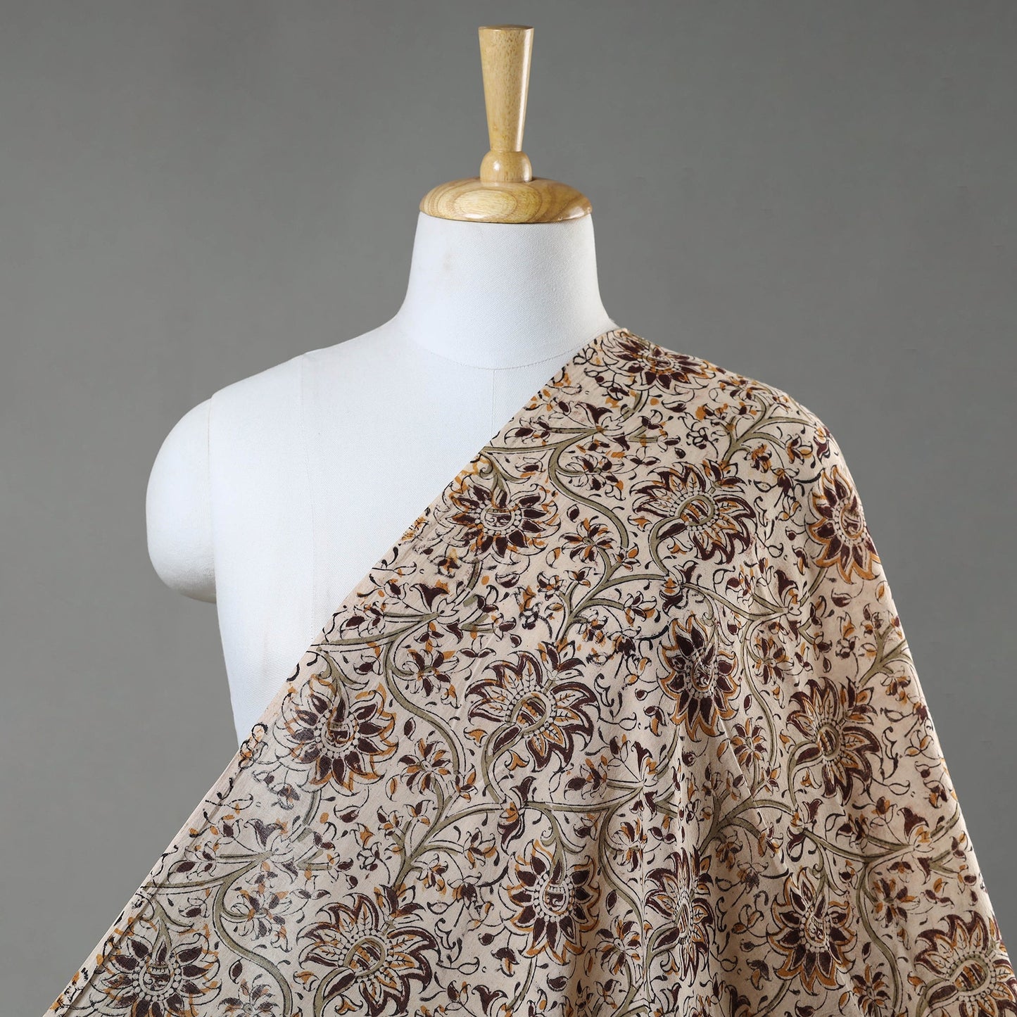  Pedana Kalamkari Hand Block Printed Mul Cotton Fabric 09 
