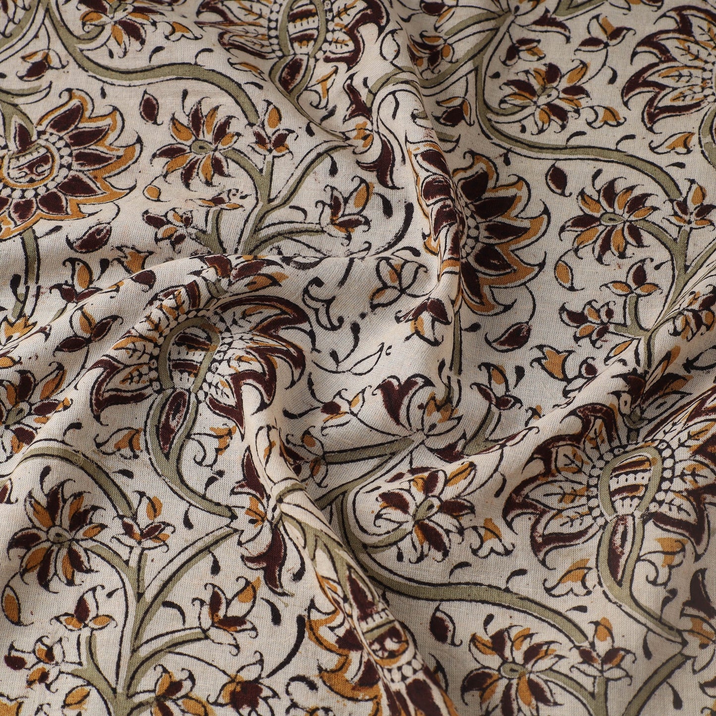  Pedana Kalamkari Hand Block Printed Mul Cotton Fabric 09 