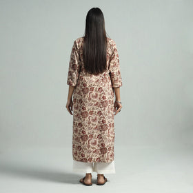 Buy Pedana Kalamkari Hand Block Printed Cotton Kurta Online at iTokri.com