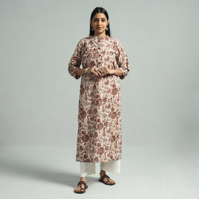 Buy Pedana Kalamkari Hand Block Printed Cotton Kurta Online at iTokri.com