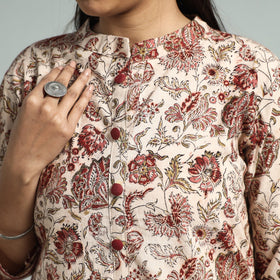 Buy Pedana Kalamkari Hand Block Printed Cotton Kurta Online at iTokri.com