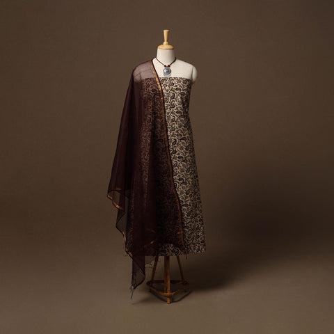 Pedana kalamkari natural dyed cotton 2pc unstitched dress