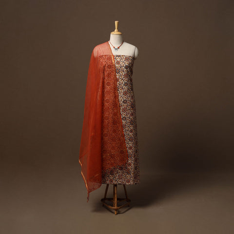 Pedana kalamkari natural dyed cotton 2pc unstitched dress