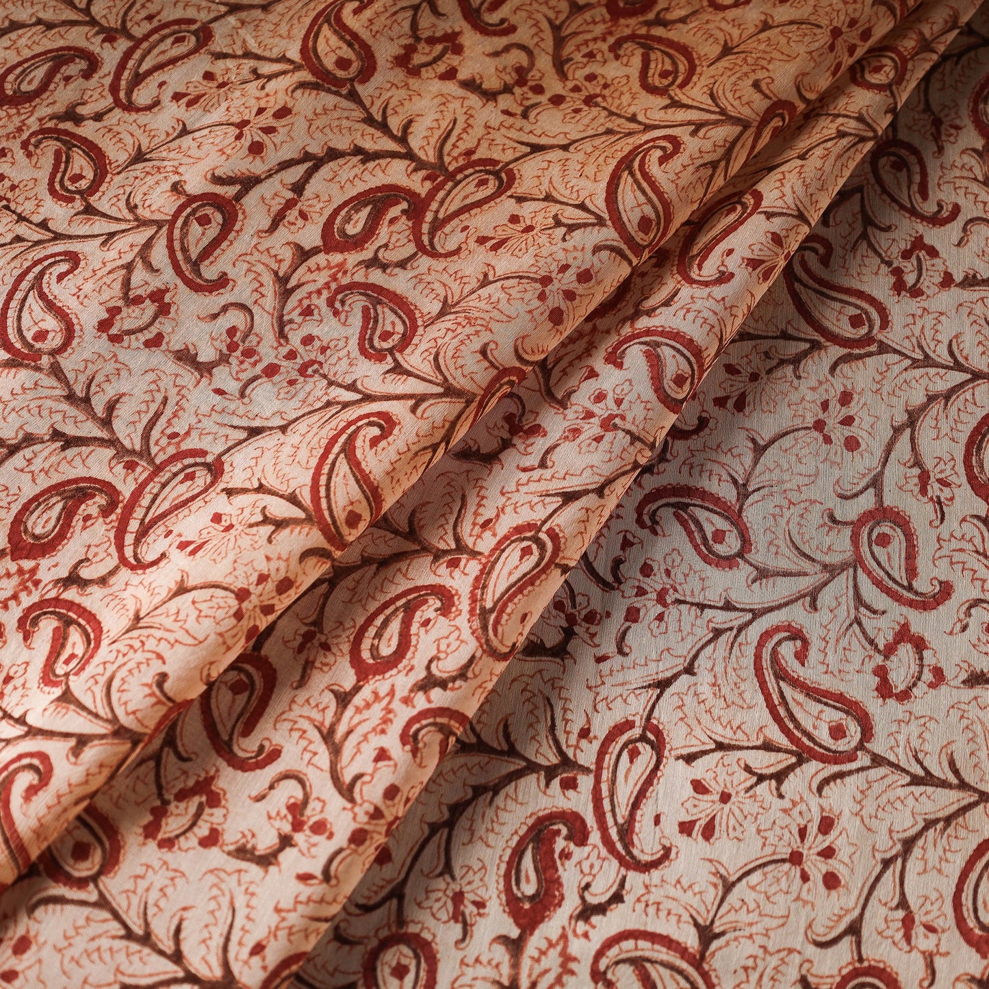 Buy Pedana Kalamkari Block Printed Chanderi Silk Fabric