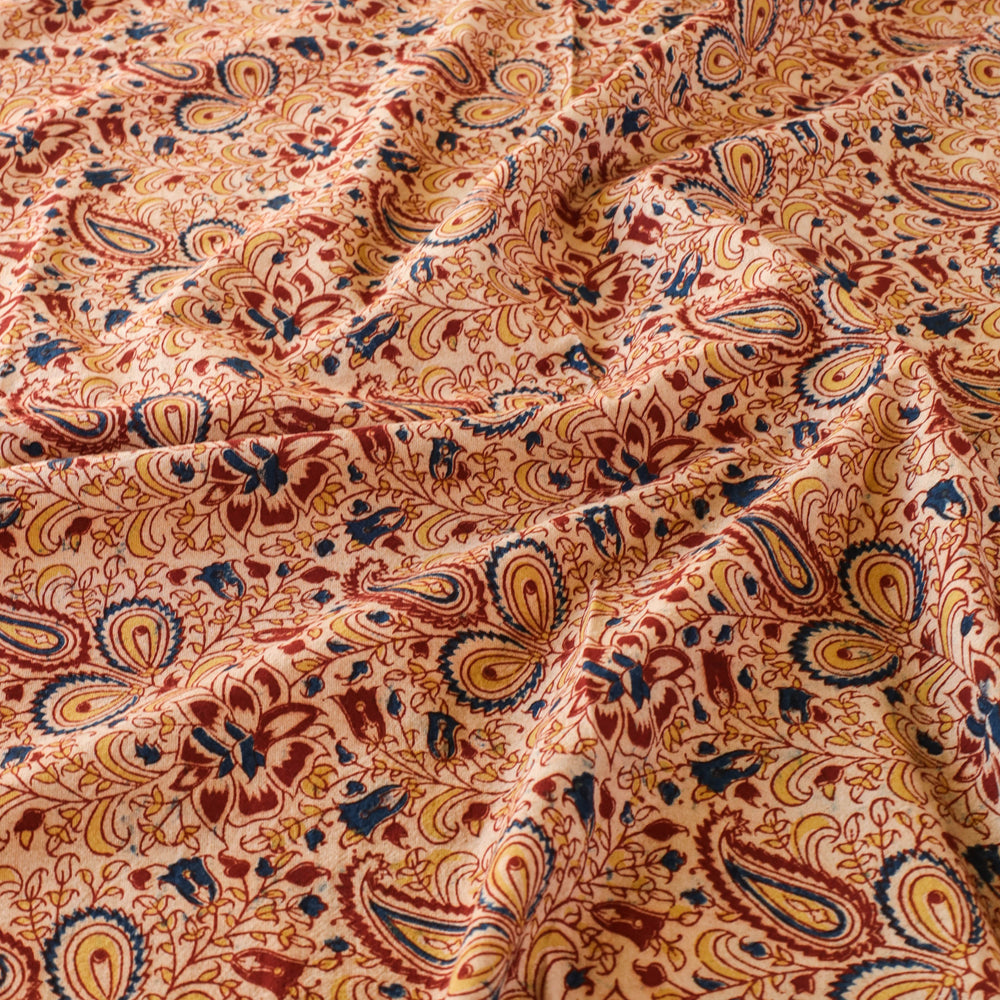 Buy Pedana Kalamkari Block Printed Cotton Double Bedcover (107 x 88 in) Online at iTokri.com