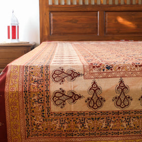 Buy Pedana Kalamkari Block Printed Cotton Double Bedcover (107 x 88 in) Online at iTokri.com