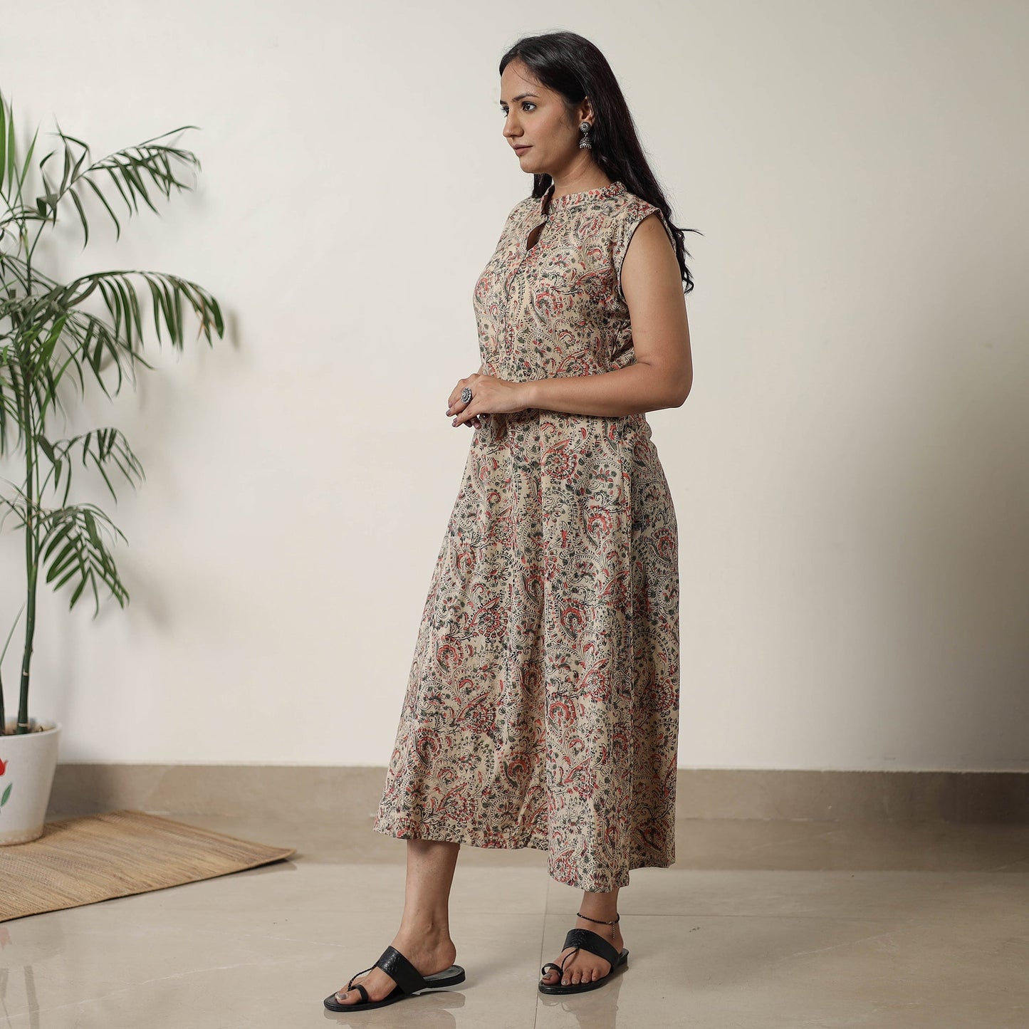 Buy Pedana Kalamkari Block Printed Cotton Dress 16 Online at iTokri.com