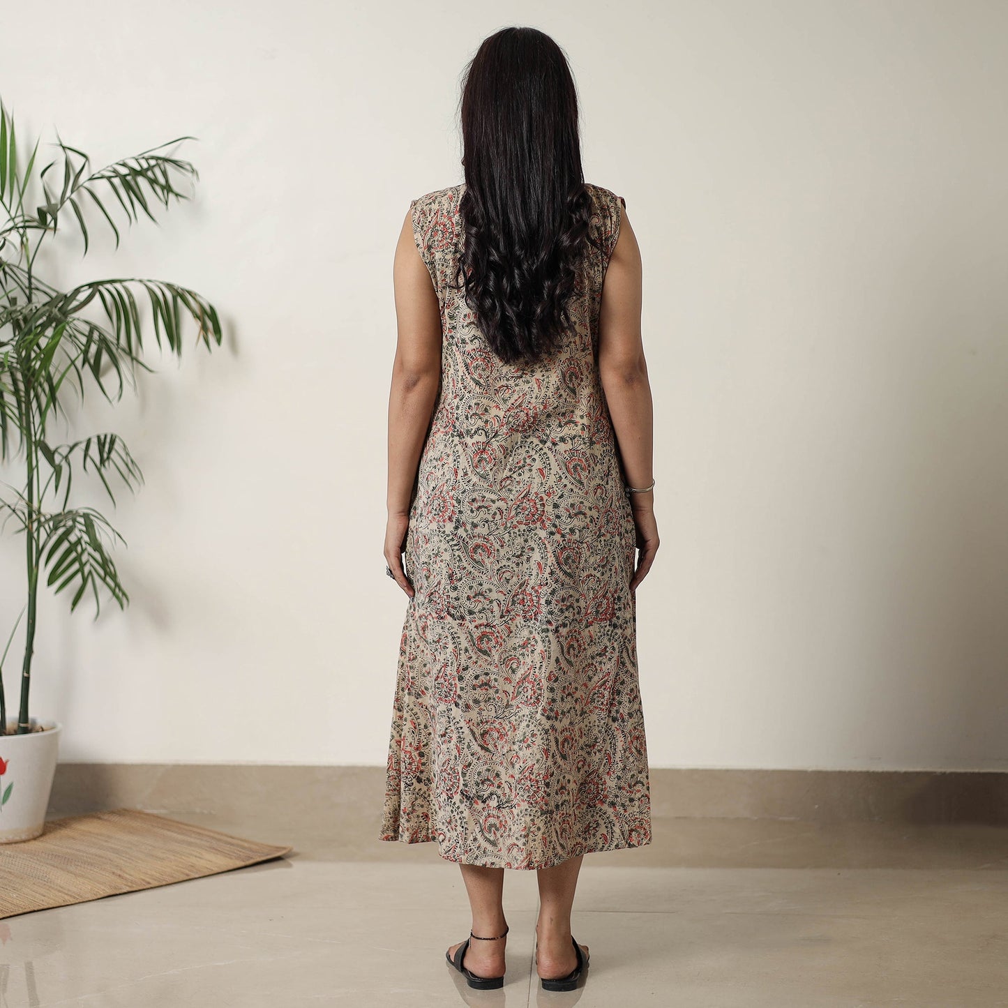 Buy Pedana Kalamkari Block Printed Cotton Dress 16 Online at iTokri.com