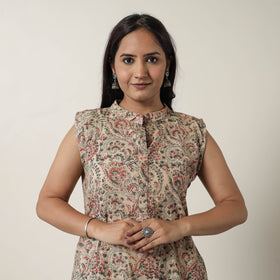 Buy Pedana Kalamkari Block Printed Cotton Dress 16 Online at iTokri.com