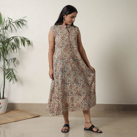 Buy Pedana Kalamkari Block Printed Cotton Dress 16 Online at iTokri.com