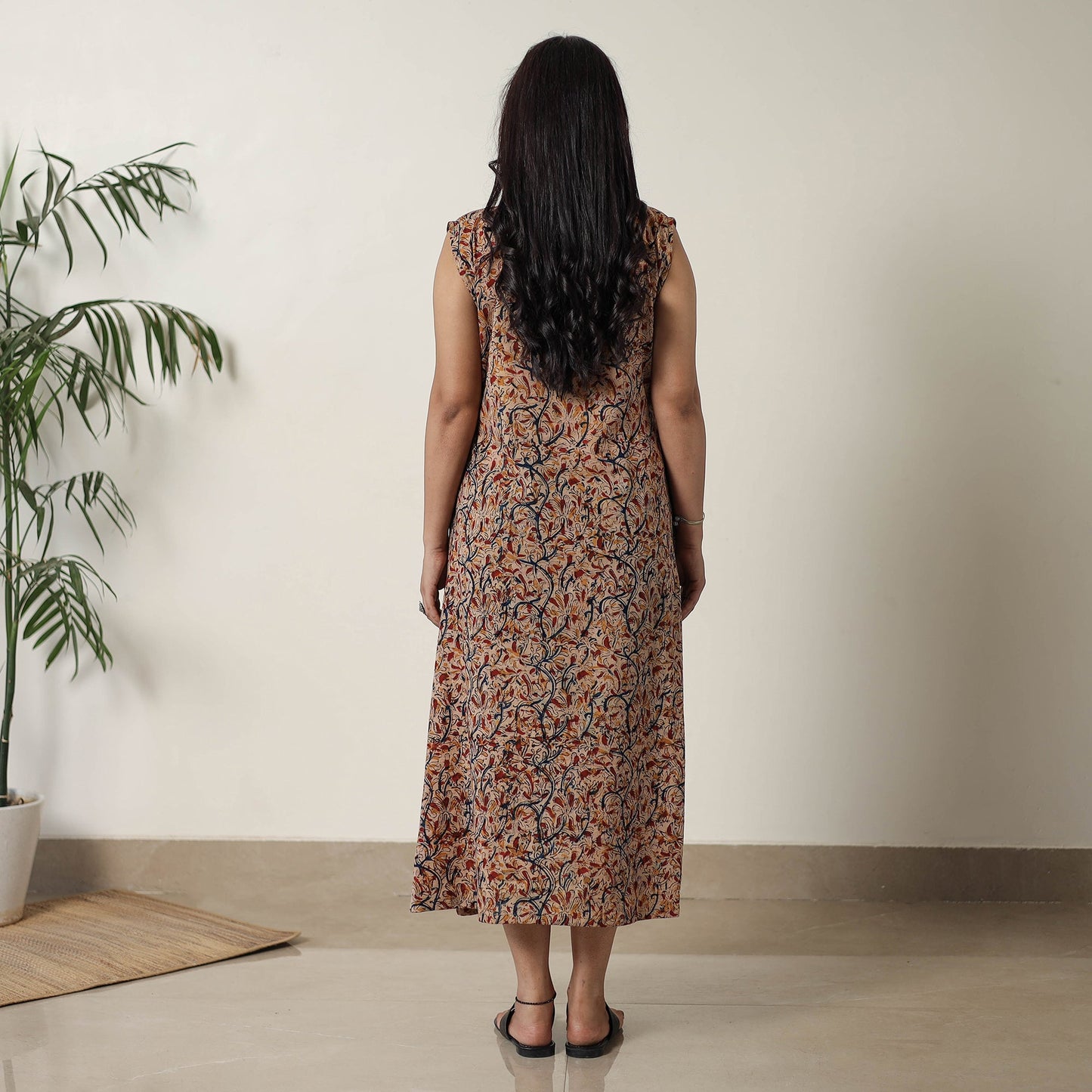  Pedana Kalamkari Block Printed Cotton Dress 17 