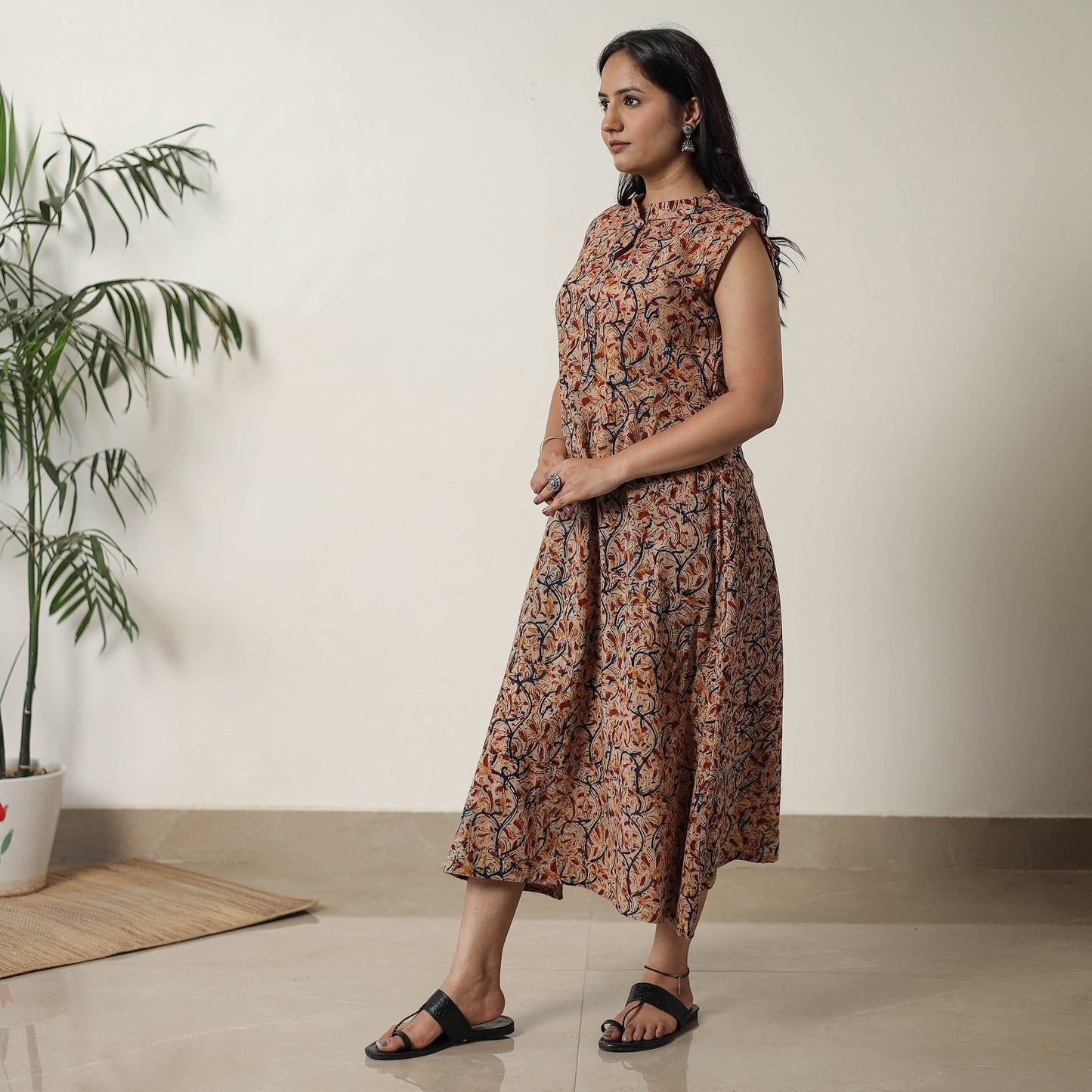  Pedana Kalamkari Block Printed Cotton Dress 17 