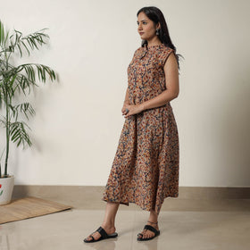  Pedana Kalamkari Block Printed Cotton Dress 17 