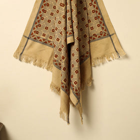 Beige - pedana kalamkari printed cotton handloom towel 22