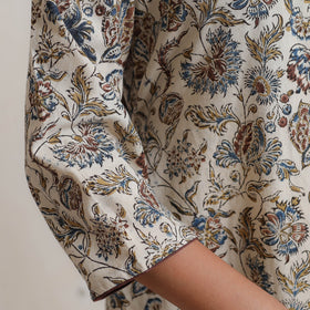 Pedana Kalamkari Block Print Cotton A-Line Kurta for Women
