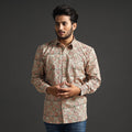 Pedana Kalamkari Block Printed Cotton Men Full Sleeve Shirt