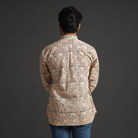 Pedana Kalamkari Block Printed Cotton Men Full Sleeve Shirt