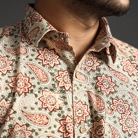 Pedana Kalamkari Block Printed Cotton Men Full Sleeve Shirt