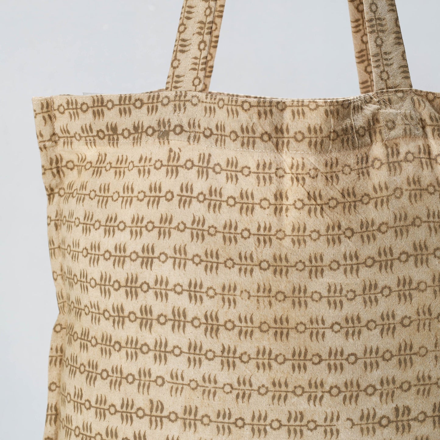 Beige Pedana Kalamkari Block Printed Cotton Shopping Bag