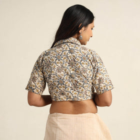 Buy Pedana Kalamkari Block Printed Cotton Stitched Blouse 