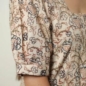 Buy Pedana Kalamkari Block Printed Cotton Tiered Dress 02 Online at iTokri.com