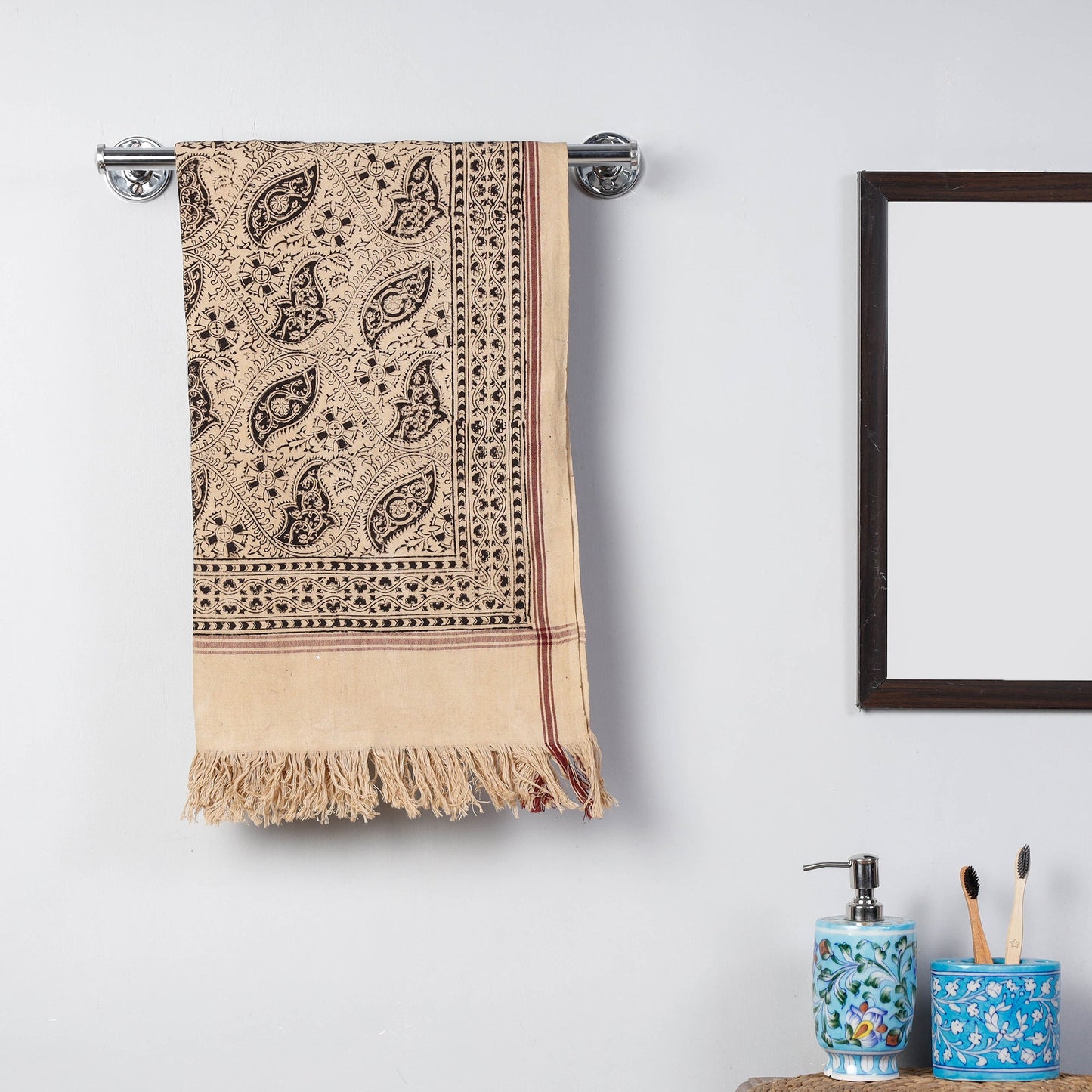  Pedana Kalamkari Block Printing Handloom Cotton Towel Online at iTokri.com
