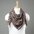 Beige Pedana Kalamkari Block Printed Natural Dyed Cotton Scarf