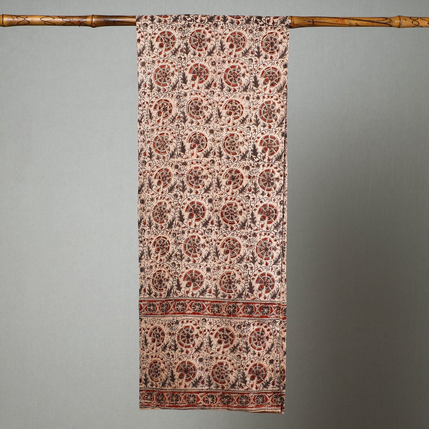 Pedana Kalamkari Block Printed Natural Dyed Cotton Stole 12 Online at iTokri.com