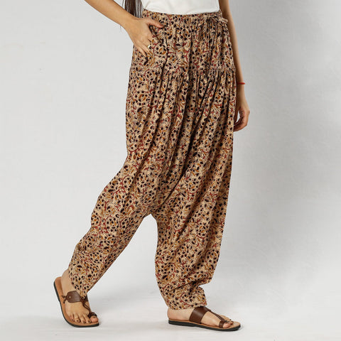 Buy Pedana Kalamkari Block Printing Cotton Elasticated Salwar Online at iTokri.com