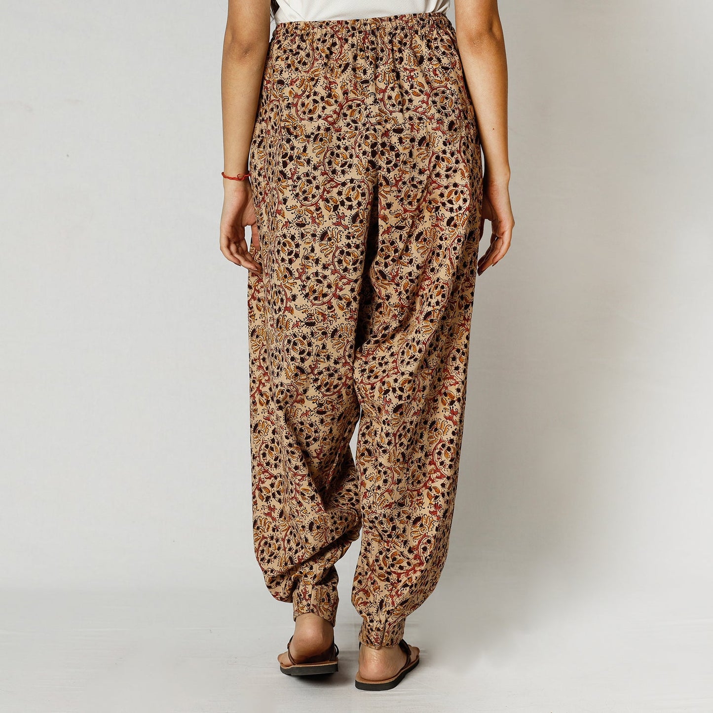 Buy Pedana Kalamkari Block Printing Cotton Elasticated Salwar Online at iTokri.com